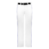 White pants with a black belt on a white background