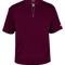 Maroon short-sleeve shirt with a quarter zip on a white background