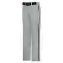 Gray pants with a black belt on a white background