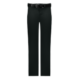 Black pants with a belt on a white background