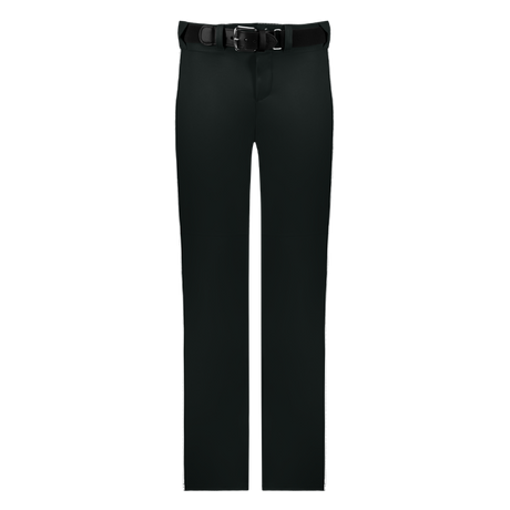 Black pants with a belt on a white background