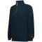 Navy blue pullover with a quarter-zip design on a white background