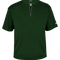 Green short-sleeve pullover with a quarter zip on a white background