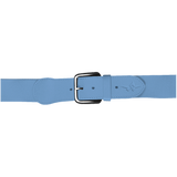 Light blue belt with a black buckle on a white background