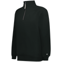 Black pullover with a quarter zip on a white background