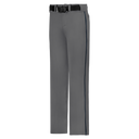 Gray pants with a black belt on a white background