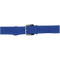 Blue belt with a silver buckle on a white background