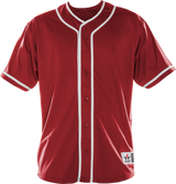 Red baseball jersey with white accents on a white background