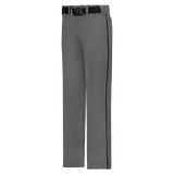 Gray pants with a black belt on a white background