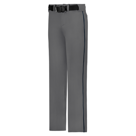 Gray pants with a black belt on a white background