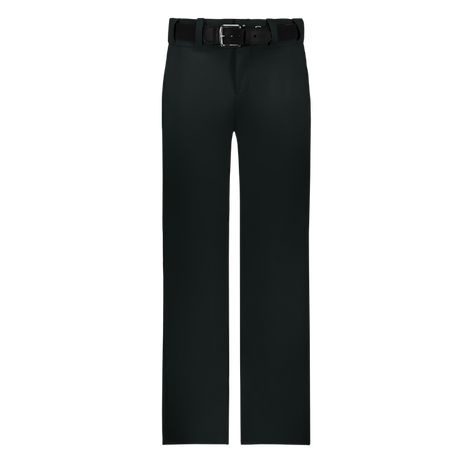 Black pants with a belt on a white background