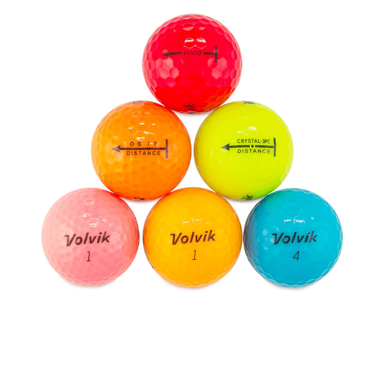 Used Volvik Color Mix Golf Balls - 1 Dozen