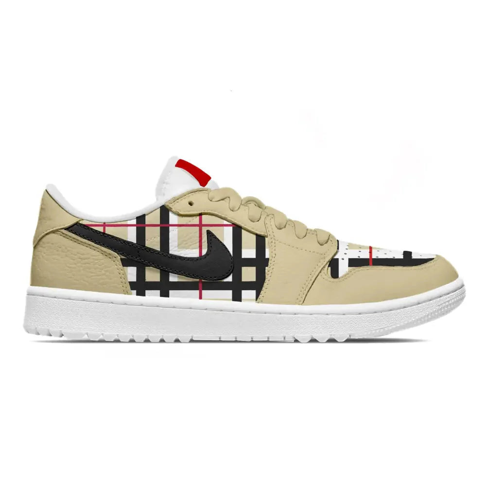 "Vachetta Tan Plaid" Jordan 1 Golf Shoes