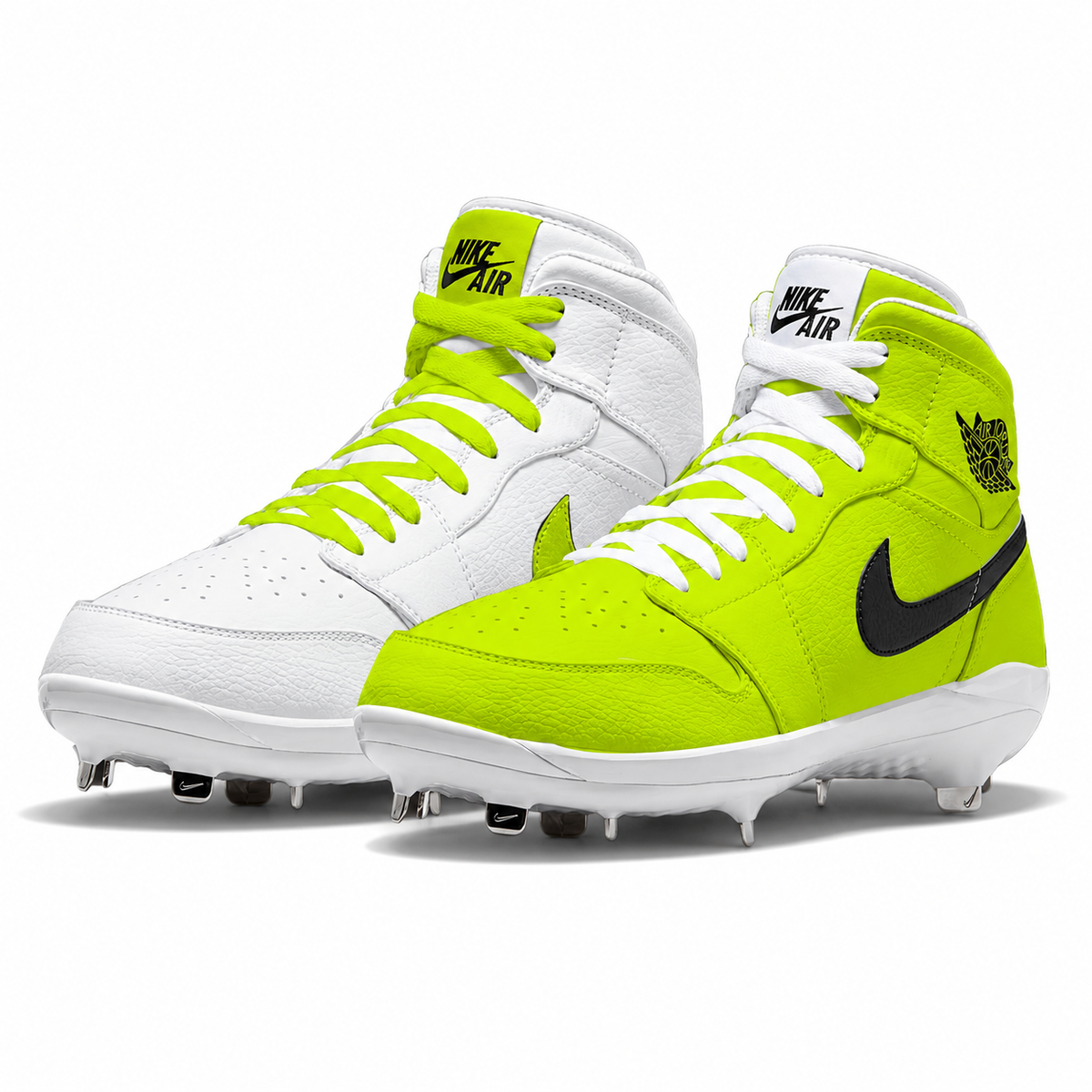 "Volt Mismatch" Jordan 1 Retro Cleats