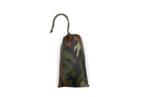 Camouflage-patterned drawstring bag on a white background