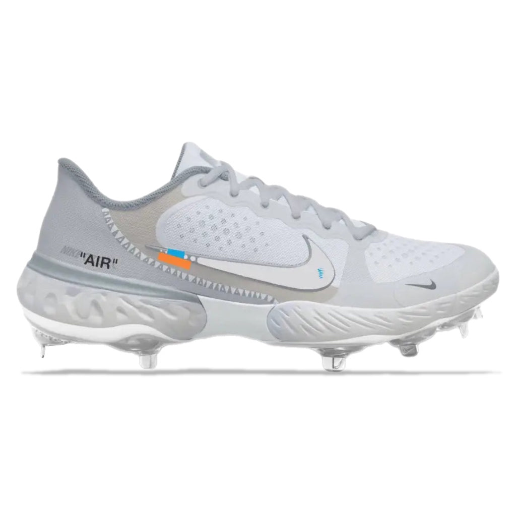 "White OW" Nike Alpha Huarache Elite 3 Low Cleats