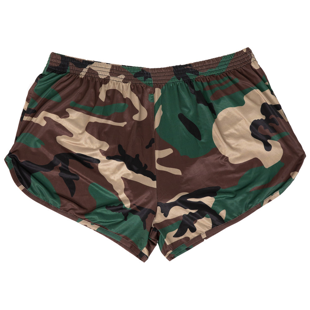 Camouflage shorts on a white background