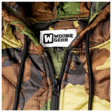 Camouflage jacket with aWoobie Gear label on a white background