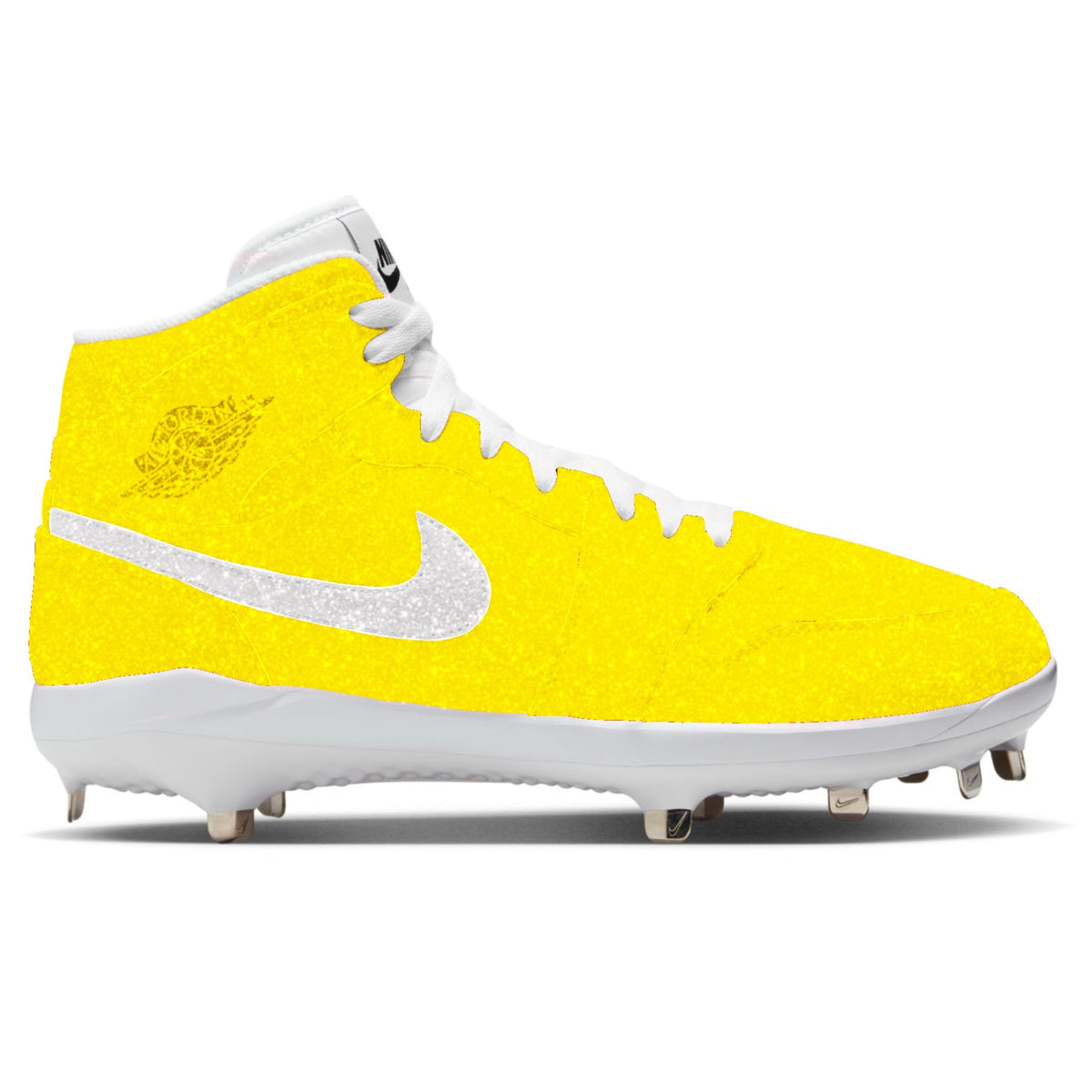 "Yellow Glitter" Jordan 1 Retro Cleats
