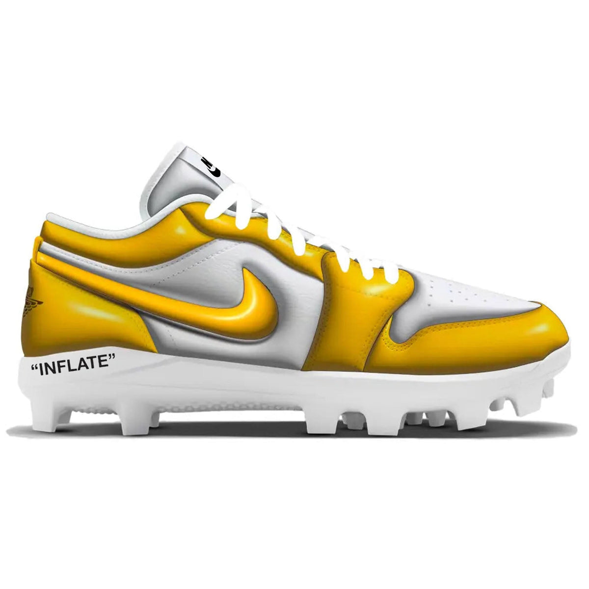 "Yellow INFLATE" Jordan 1 Retro Cleats