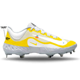"Yellow OW" Nike Alpha Huarache Elite 4 Low Cleats