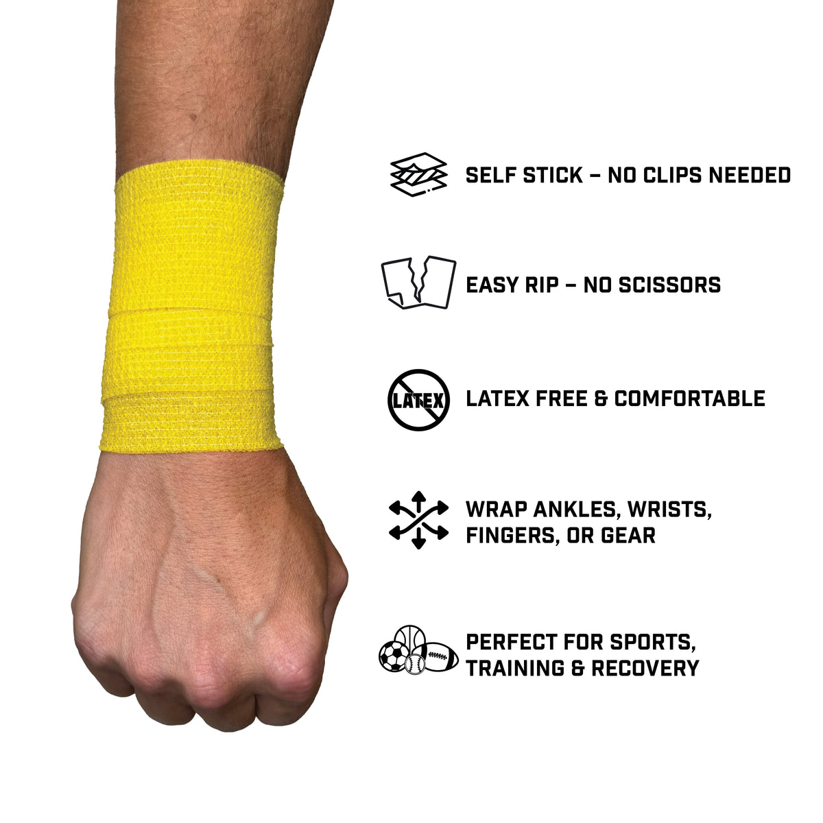 Yellow Self Stick Athletic Tape - Pro Game Sports