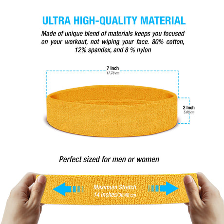 Premium Terry Cloth Cotton Sweatbands - Pro Game Sports