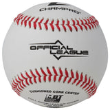 Official League Baseballs - Double Cushion Cork Core - Full Grain Leather Cover - Flat Seam