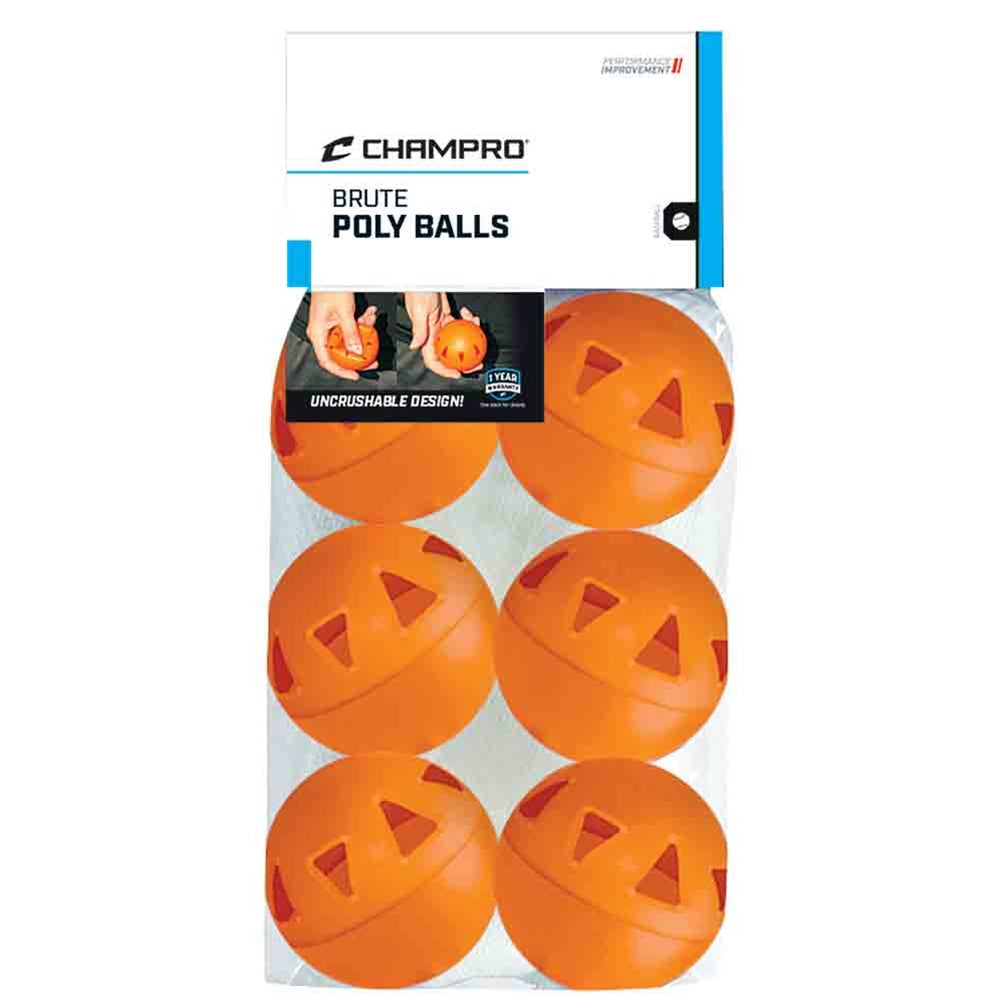9" Brute Poly Ball - 6 Pack - Baseball