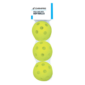 Optic Yellow Poly Softballs - 3 Pack