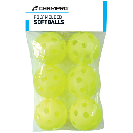 Yellow Poly Softballs - 6 Pack