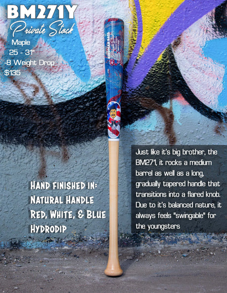 Red/White/Blue Hydro-Dipped Private Stock Baseball Bat - BM271Y - Pro Game Sports
